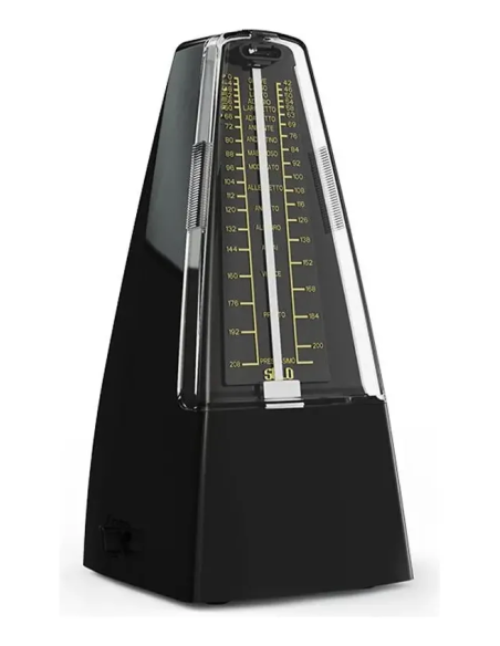 Metrónomo Mecánico Clásico De Cuerda Negro Mod Wgwm-50