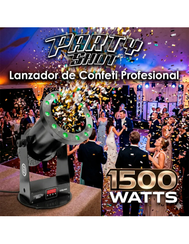 Maquina De Confeti Profesional 12led Rgb Party Shot Steelpro