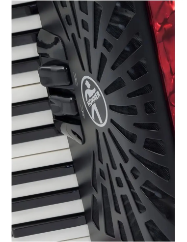 Acordeón Cromático a Piano Hohner Bravo II 48 Bajos Rojo con Estuche