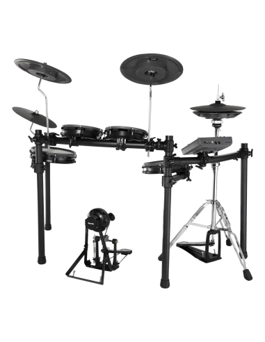 Batería Electrónica Drumco Mercury II con 9 Pads y Pedal de Bombo Color Negro