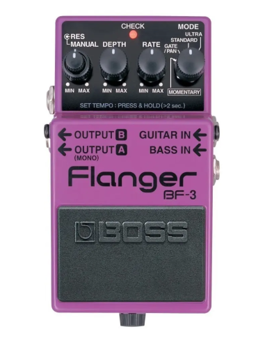 Pedal de efecto Boss Flanger BF-3 violeta