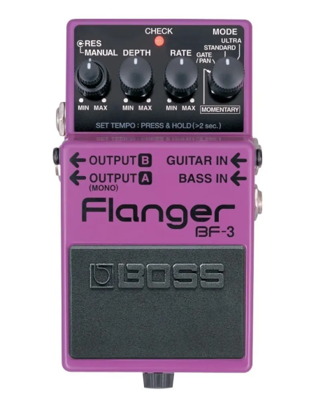 Pedal de efecto Boss Flanger BF-3 violeta